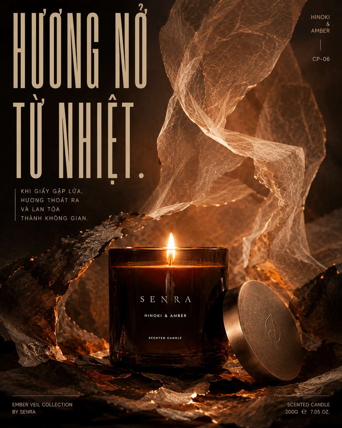 Senra scented candle — visual direction 3